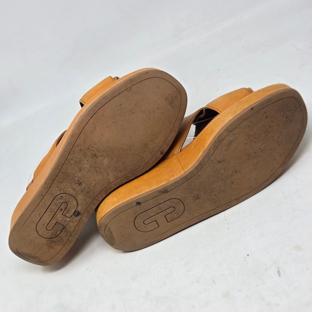 Camper Misia Tan Leather Cross Strap Platform Wedge Sandals K200985-004 Size 36 - Picture 10 of 12